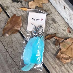 NWT blue feather earrings